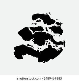 Map of Zeeland - Netherlands outline silhouette graphic element Illustration template design
