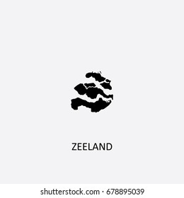 Map of Zeeland Province - Netherlands Vector Illustration