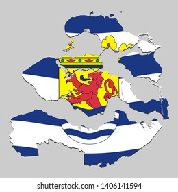 Map of Zeeland is a state Netherlands with flag. Vector Illustration