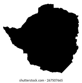 Map of Zimbabwe. Africa
