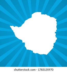 Mapa del vector de arte pop de cómico azul de Zimbabue.