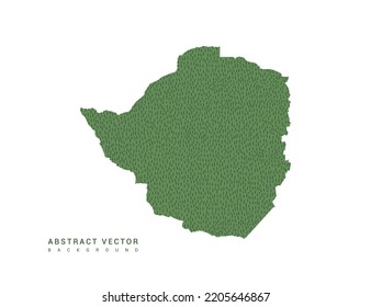 Map of Zimbabwe green simple outline. Stylized minimal line design vector.