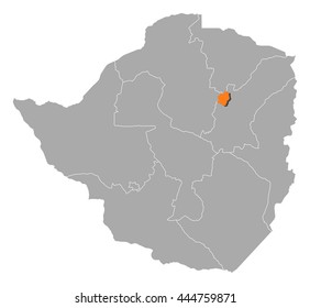 Map - Zimbabwe, Harare