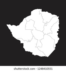 Map of Zimbabwe - High detailed on black background. Abstract design vector illustration eps 10.