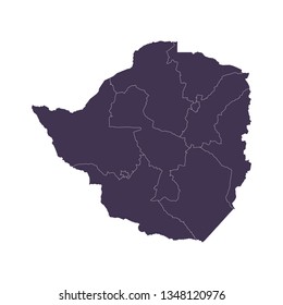 Map of Zimbabwe - High detailed on white background. Abstract design vector illustration eps 10. 