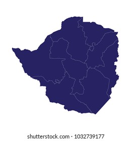 Map of zimbabwe. High detailed vector map - zimbabwe.