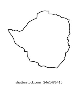 map of Zimbabwe line icon. Illustration vector graphic of map of Zimbabwe.