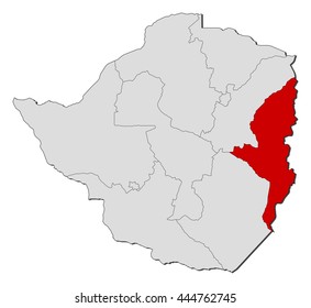 Map - Zimbabwe, Manicaland