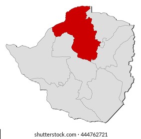 Map - Zimbabwe, Mashonaland West