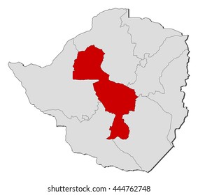 Map - Zimbabwe, Midlands