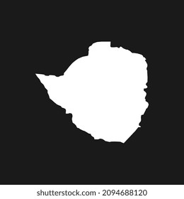 Mapa de Zimbabue sobre fondo negro