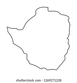 map of Zimbabwe - outline. Silhouette of Zimbabwe map vector illustration