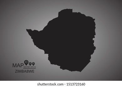Map of Zimbabwe. Vector illustration eps 10.