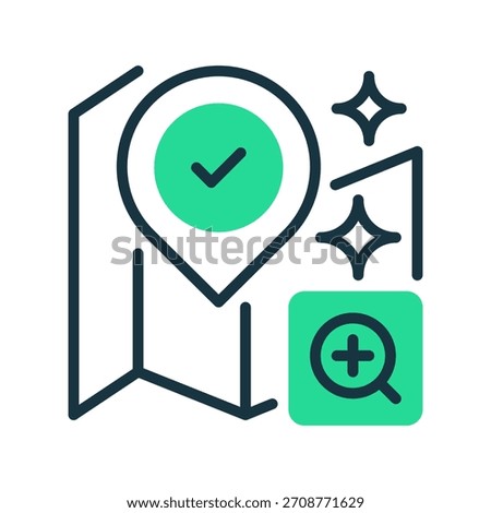 Map Zoom In Line Icon, Outline Symbol for Enlargement, Detail View, Magnification, Close-up, and Focus. Vector Sign Icon.