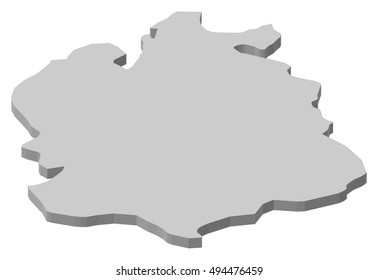 Map - Zurich (Swizerland) - 3D-Illustration