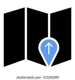 Map_pin_Online icon - Flat design, glyph style icon - Colored