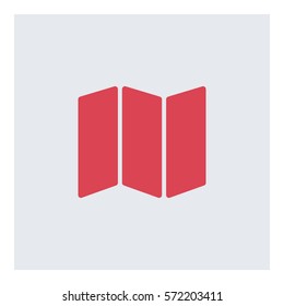 Map_pin_Online icon - Flat design, glyph style icon - Colored enclosed in a square