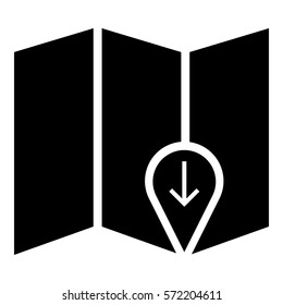 Map_pin_Online icon - Flat design, glyph style icon - Filled black