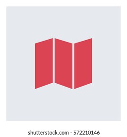 Map_pin_Online icon - Flat design, glyph style icon - Colored enclosed in a square