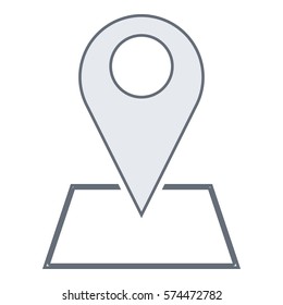 Map_pin_Online_location icon - Flat design, glyph style icon - Outline black