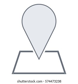 Map_pin_Online_location icon - Flat design, glyph style icon - Outline black