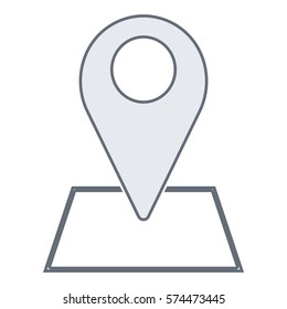 Map_pin_Online_location icon - Flat design, glyph style icon - Outline black