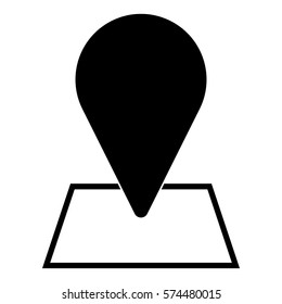 Map_pin_Online_location icon - Flat design, glyph style icon - Filled black