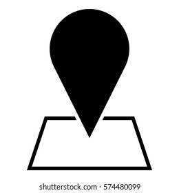 Map_pin_Online_location icon - Flat design, glyph style icon - Filled black