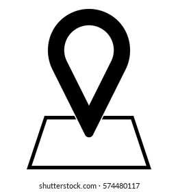 Map_pin_Online_location icon - Flat design, glyph style icon - Filled black
