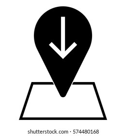 Map_pin_Online_location icon - Flat design, glyph style icon - Filled black