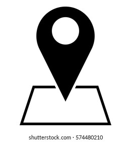 Map_pin_Online_location icon - Flat design, glyph style icon - Filled black