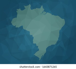 mapa brasileiro geográfico azul e verde - ilustração em vetor simples e básico