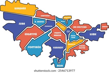 Mapa de las localidades de Bogotá