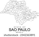 mapa estilizado sao paulo map stylized style cidades  city municipios