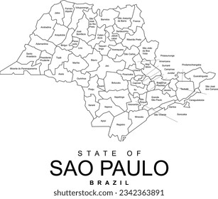 mapa estilizado sao paulo map stylized style cidades  city municipios