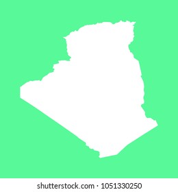 Map-Algeria map on green background. Each city and border has separately. Vector illustration eps 10.
