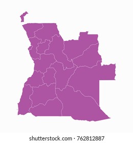 Map-Angola map. Each city and border has separately. Vector illustration eps 10.