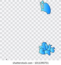 Map-Antigua Barbuda map. Each city and border has separately. Bluish blue. Vector illustration Eps 10.