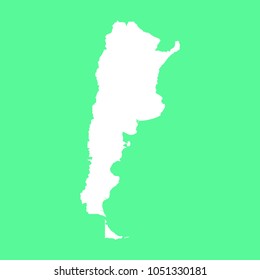 Map-Argentina map on green background. Each city and border has separately. Vector illustration eps 10.