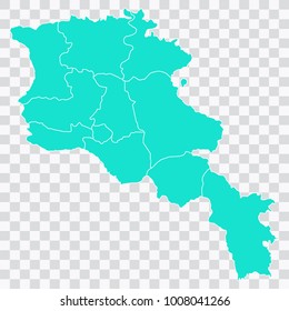 Map-armenia map. Each city and border has separately. Vector illustration eps 10.
