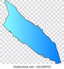 Map-Aruba map. Each city and border has separately. Bluish blue. Vector illustration Eps 10.