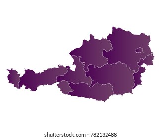 Map-austria map. Each city and border has separately. Vector illustration eps 10.
