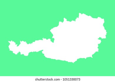 Map-Austria map on green background. Each city and border has separately. Vector illustration eps 10.