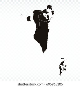 Map-Bahrain map. Each city and border has separately. Vector illustration eps 10.