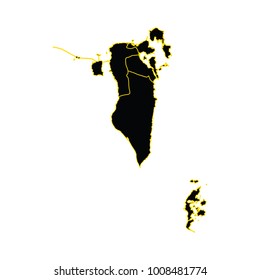 Map-Bahrain map. Each city combines together eps Vector Illustration 10.
