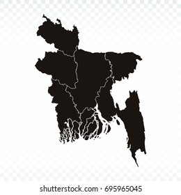Map-Bangladesh map. Each city and border has separately. Vector illustration eps 10.