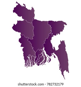 Map-bangladesh map. Each city and border has separately. Vector illustration eps 10.