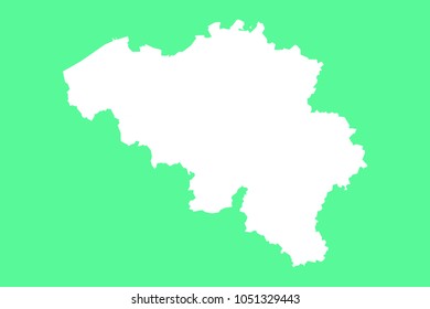 Map-Belgium map on green background. Each city and border has separately. Vector illustration eps 10.