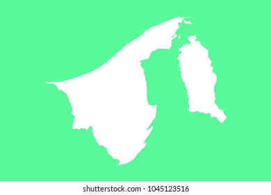 Map-Brunei Darussalam map on green background. Each city and border has separately. Vector illustration eps 10.