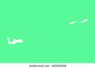 Map-Cayman Islands map on green background. Each city and border has separately. Vector illustration eps 10.